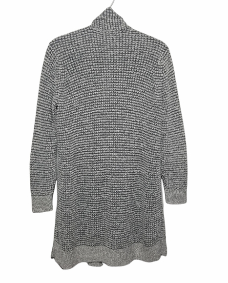 Eileen Fisher100%ORGANIC cotton, open knit cardigan, color gray/white, S… - Picture 3 of 11